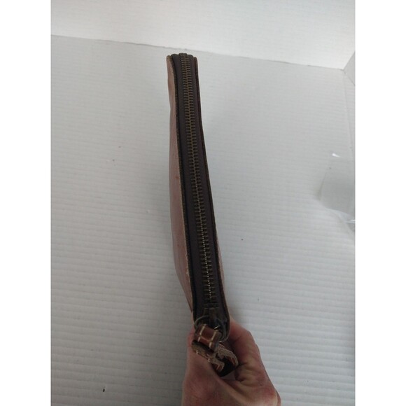 Patricia Nash Wristlet Clutch Zipper Wallet Leather brown small mini bag purse - Picture 15 of 16